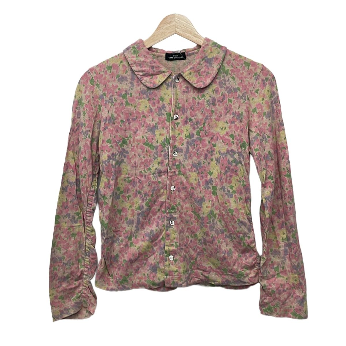 tricot COMMEdesGARCONS(トリココムデギャルソン) 長袖シャツブラウス レディース美品 - ピンクベージュ×ピンク×マルチ 花柄
