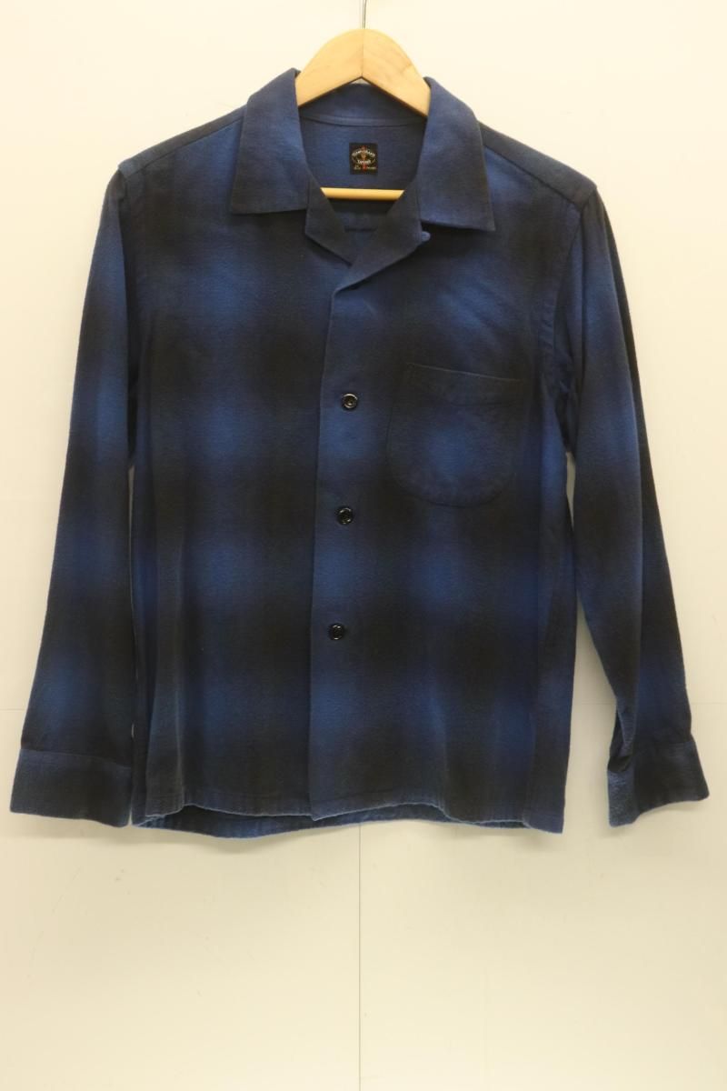 【中古】 TOWN CRAFT メンズ長袖シャツ M オンブレチェック 長袖シャツ TOWN CRAFT M 青 ブルー チェック