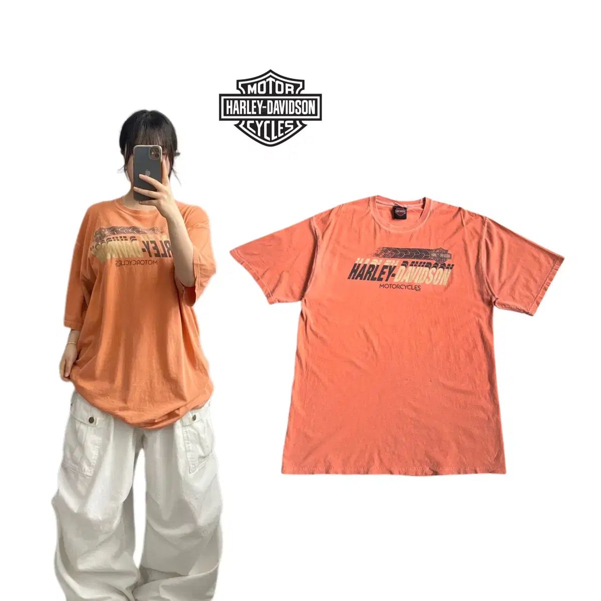 ハーレーダビッドソン サンフェイド スカル ドクロ ヴィンテージ 半袖 Tシャツ