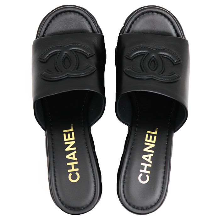 新品同様】CHANEL シャネル サンダル ミュール レザー サイズ 37