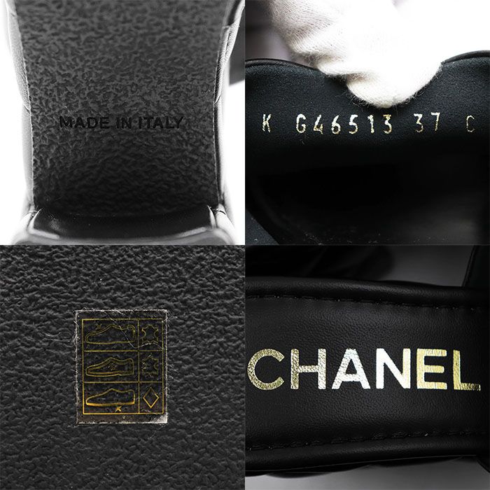 新品同様】CHANEL シャネル サンダル ミュール レザー サイズ 37