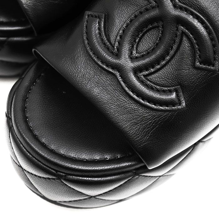 新品同様】CHANEL シャネル サンダル ミュール レザー サイズ 37