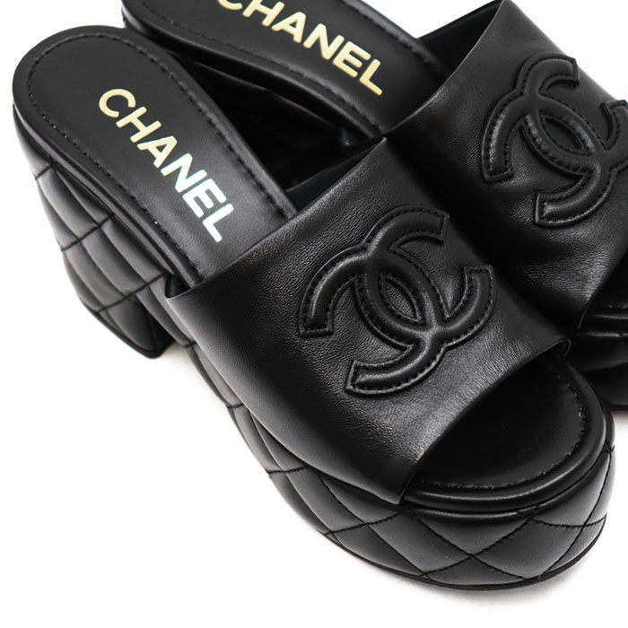 新品同様】CHANEL シャネル サンダル ミュール レザー サイズ 37