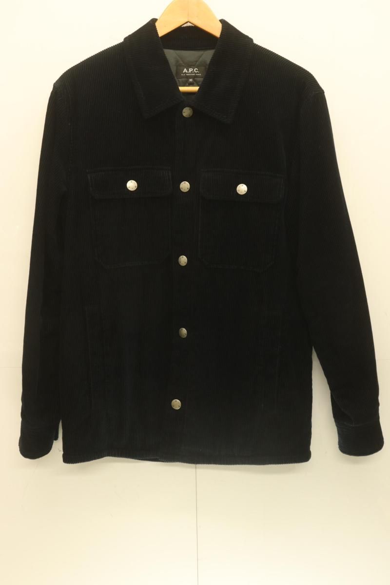 【中古】 A.P.C. メンズ中綿ジャケット XS コーデュロイジャケット 中綿 A.P.C. XS 紺 ネイビー 無地