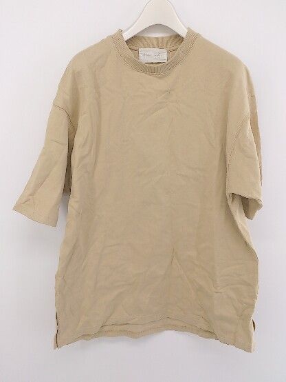 ◇ antiqua tree cafe アンティカ クルーネック 半袖 Tシャツ カットソー サイズM ベージュ系 レディース P 【中古】 【1209280002776】