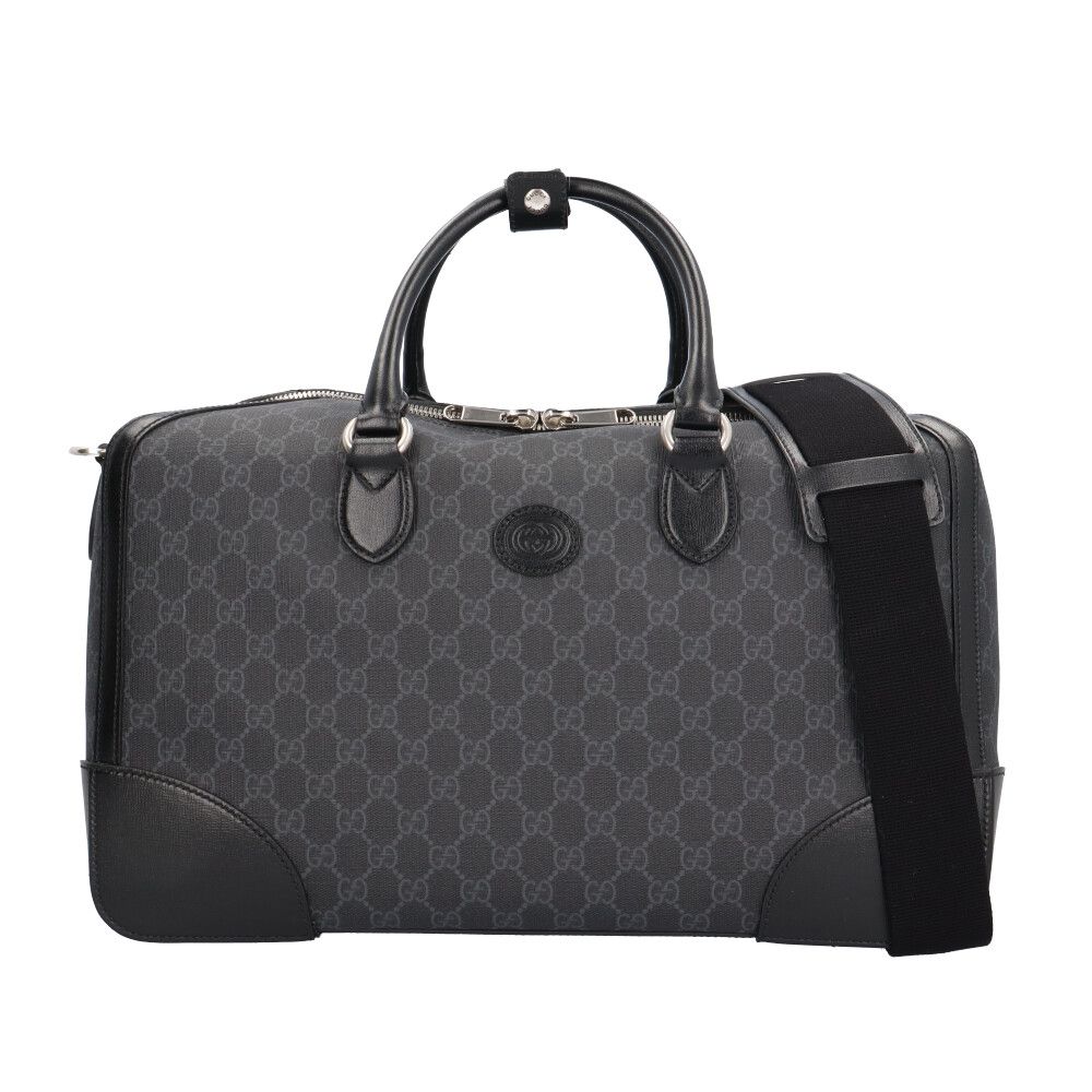 グッチ インターロッキングGダッフルバッグ ボストンバッグ GGスプリームキャンバス 696014 ブラック ユニセックス GUCCI 中古 グッチ