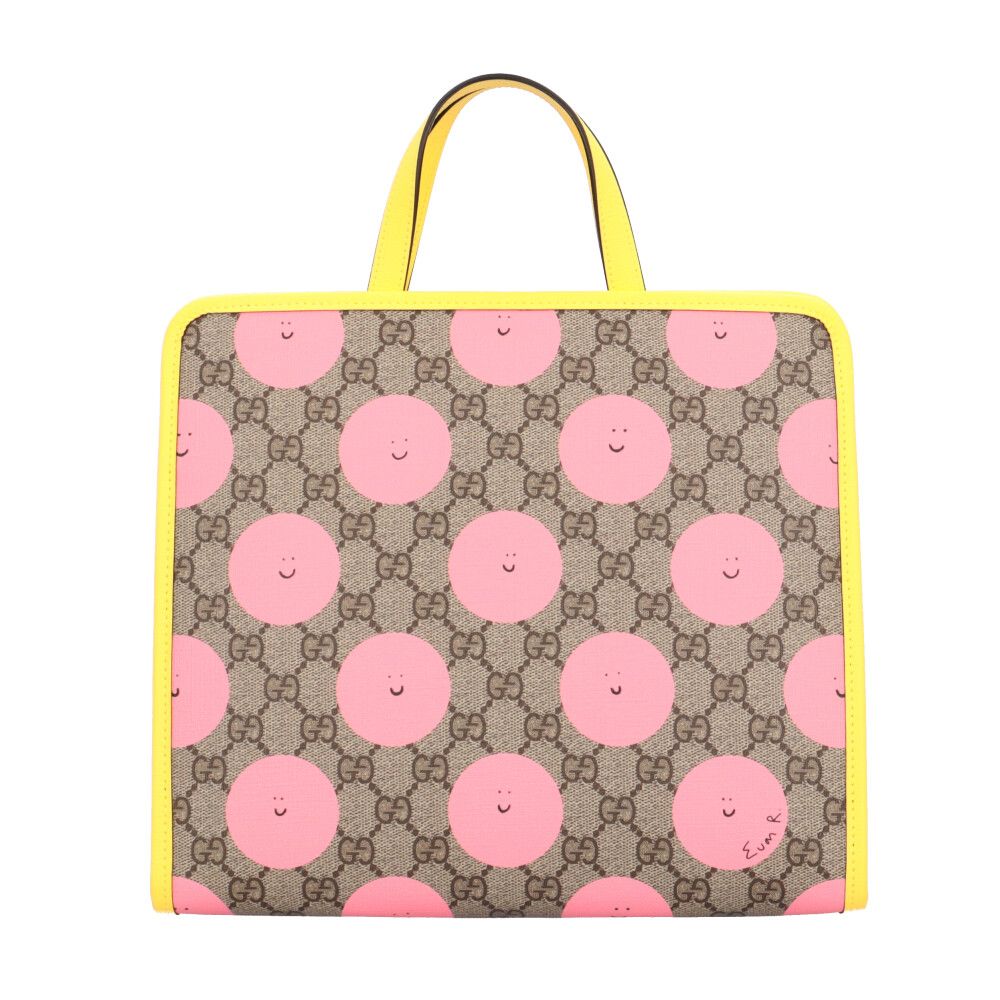 グッチ チルドレンズ GGスプリーム ハンドバッグ PVC 605614 ベージュ レディース GUCCI 中古 グッチ