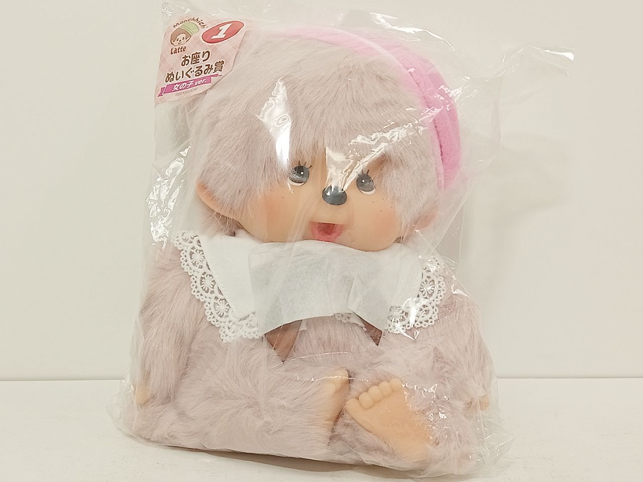 Monchhichi Latte お座りぬいぐるみ賞 女の子ver. エンタメくじ モンチッチ Latte ラテ お座りぬいぐるみ賞 女の子ver