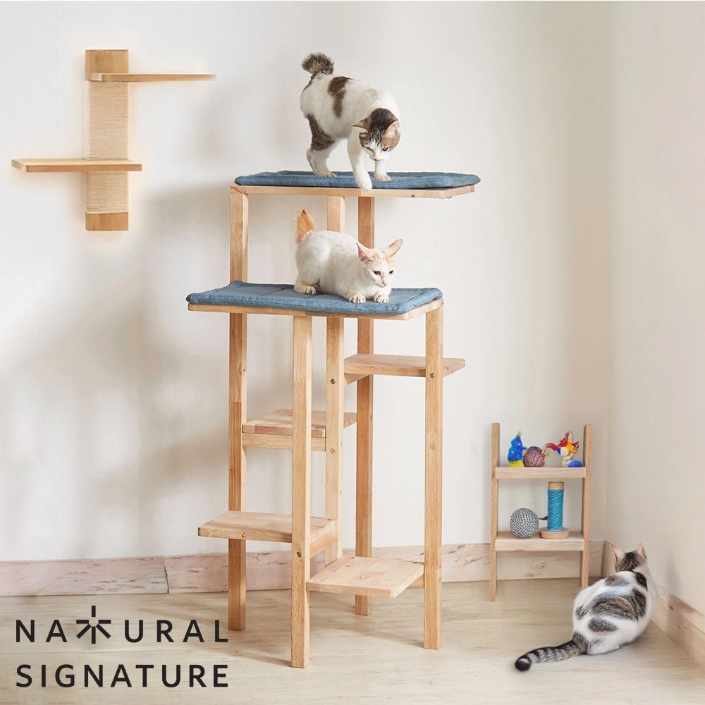 ♪天然木 スリムキャットタワー ［高さ111cm］　　　　ペット用品 猫 ねこ ネコ キャットタワー ネコグッズ 猫タワー