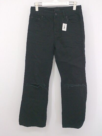 ◇ M.Pstudios ダメージ加工 ブーツカット フレア ジーンズ デニム パンツ ブラック メンズ P 【中古】 【1210240000442】