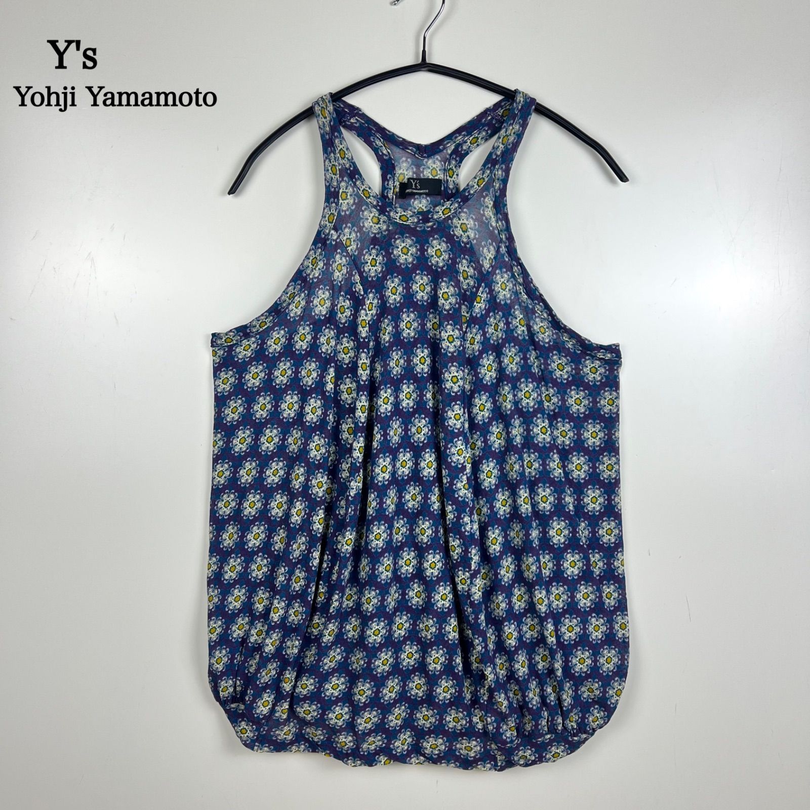Y's yohji yamamoto archive mesh tank top free YZ-T07-054 ワイズ ヨウジヤマモト メッシュタンクトップ 総柄 花柄 アーカイブ パワーメッシュ 変形 レア