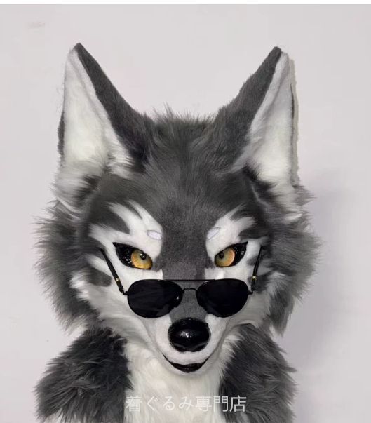 犬 猫 着ぐるみ ヘッド全頭 ヘッド ケモノ ファースーツ ぬいぐるみ コスプレ コスチューム Kurumi 一点物 B918