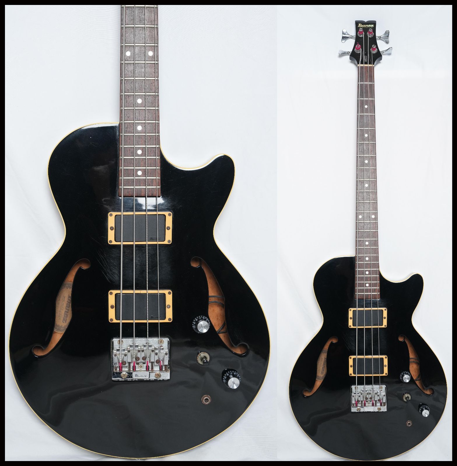 ☆Ibanez AB100 BLACK 日本製 シングルカッタウェイセミアコベース