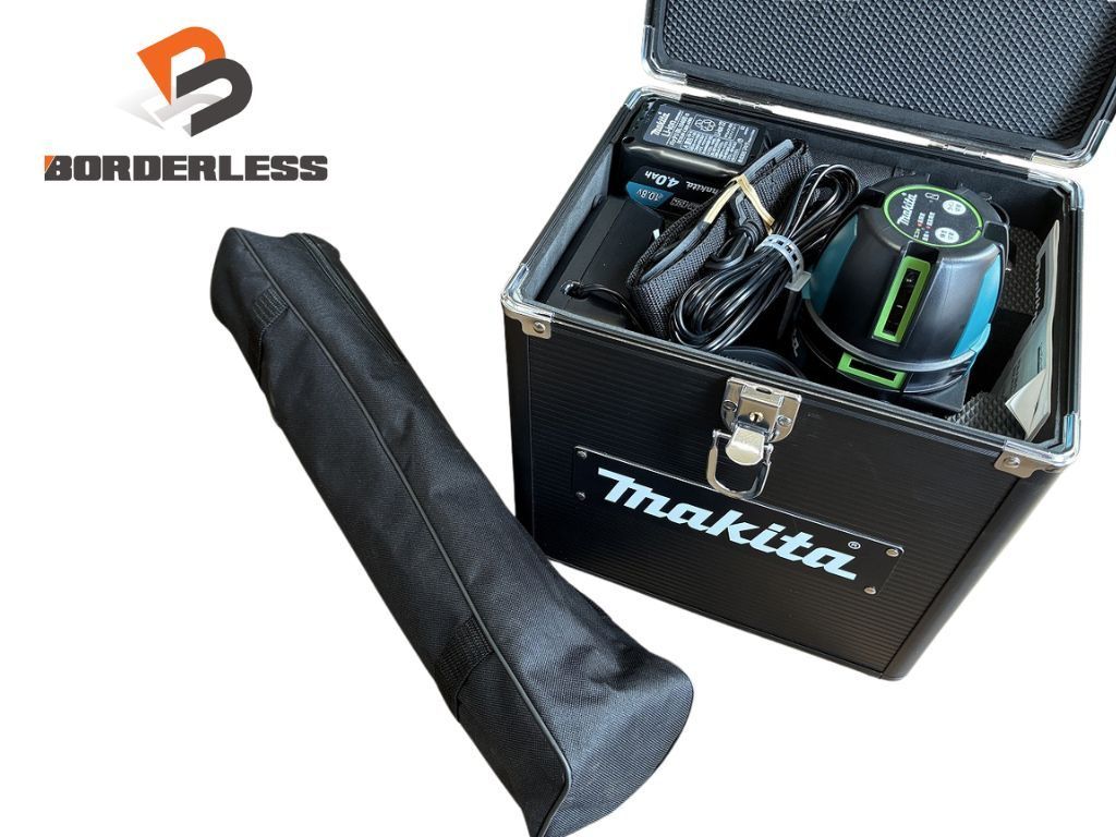 ☆未使用品 セット☆makita マキタ フルライン 墨出し器 SK507GDZN 三脚 バッテリー 充電器 受光機器 ケース ダイレクトグリーン