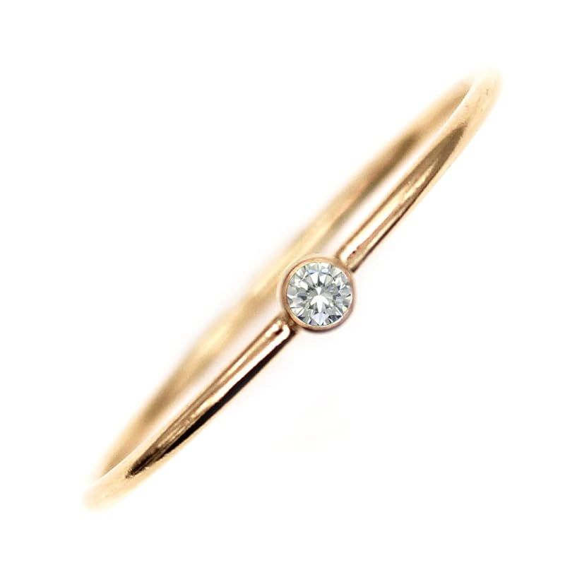 [miwaki] K14 ゴールドフィルド 14KGF Gold Filled CZダイヤ キュービック ジルコニア シンプル デザイン リング 指輪 メンズ レディース ゴールド k14gf35 7号 1