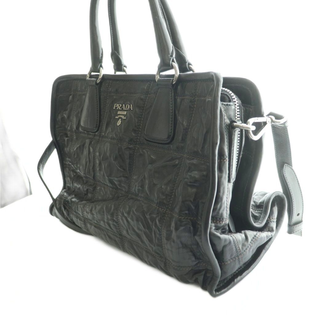 プラダ PRADA NAPPA ANTIQUE ナッパアンティーク ダブルステッチ 2WAY 