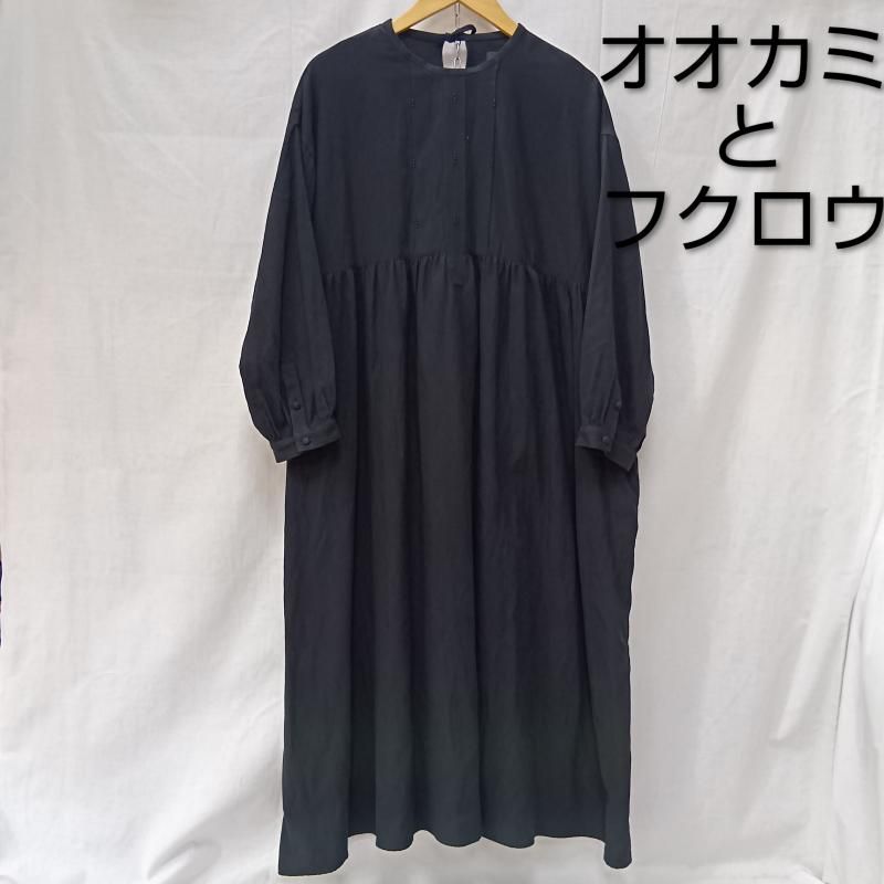 古着 オオカミとフクロウ TY-26001 オオカミと虹の始まりと白綿とワンピース black コットン100％ レディース - ISItems【USED】【古着】【中古】50157393