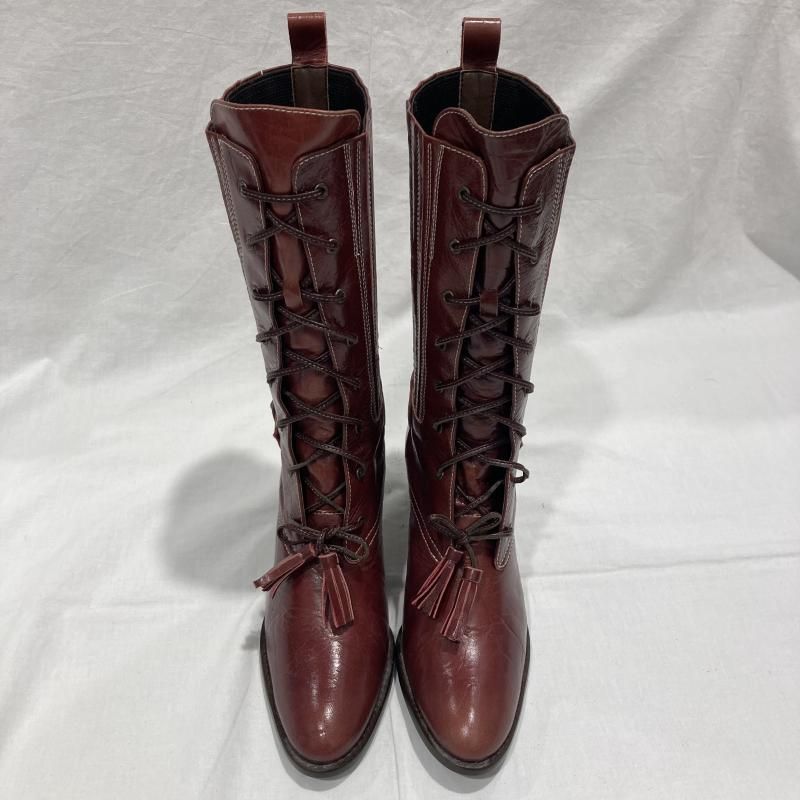 古着 PISARO ピサロ ロングブーツ レースアップ レザー MADE IN JAPAN 23 1/2 赤 レッド レディース 23.5cm ISItems【USED】【古着】【中古】50152516 古着 PISARO ピサロ ロングブーツ レースアップ レザー MADE IN JAPAN 23 1/2 赤 レッド レディース 23.5cm ISItems【USED】【古着】【中古】50152516