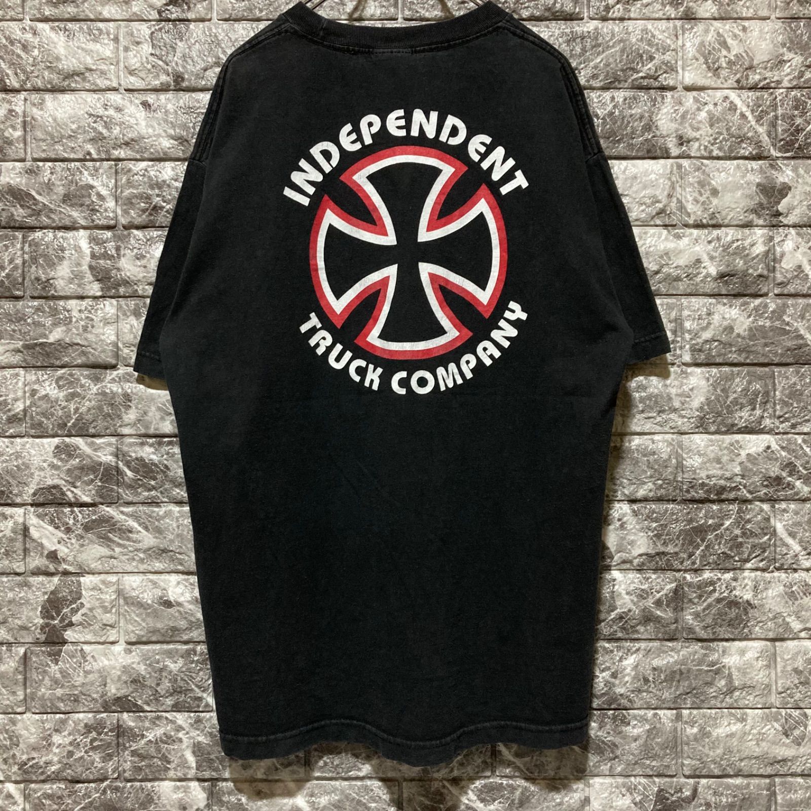 INDEPENDENT Tシャツ L インディペンデント アイアンクロス スケーター BLACK 黒 フェード