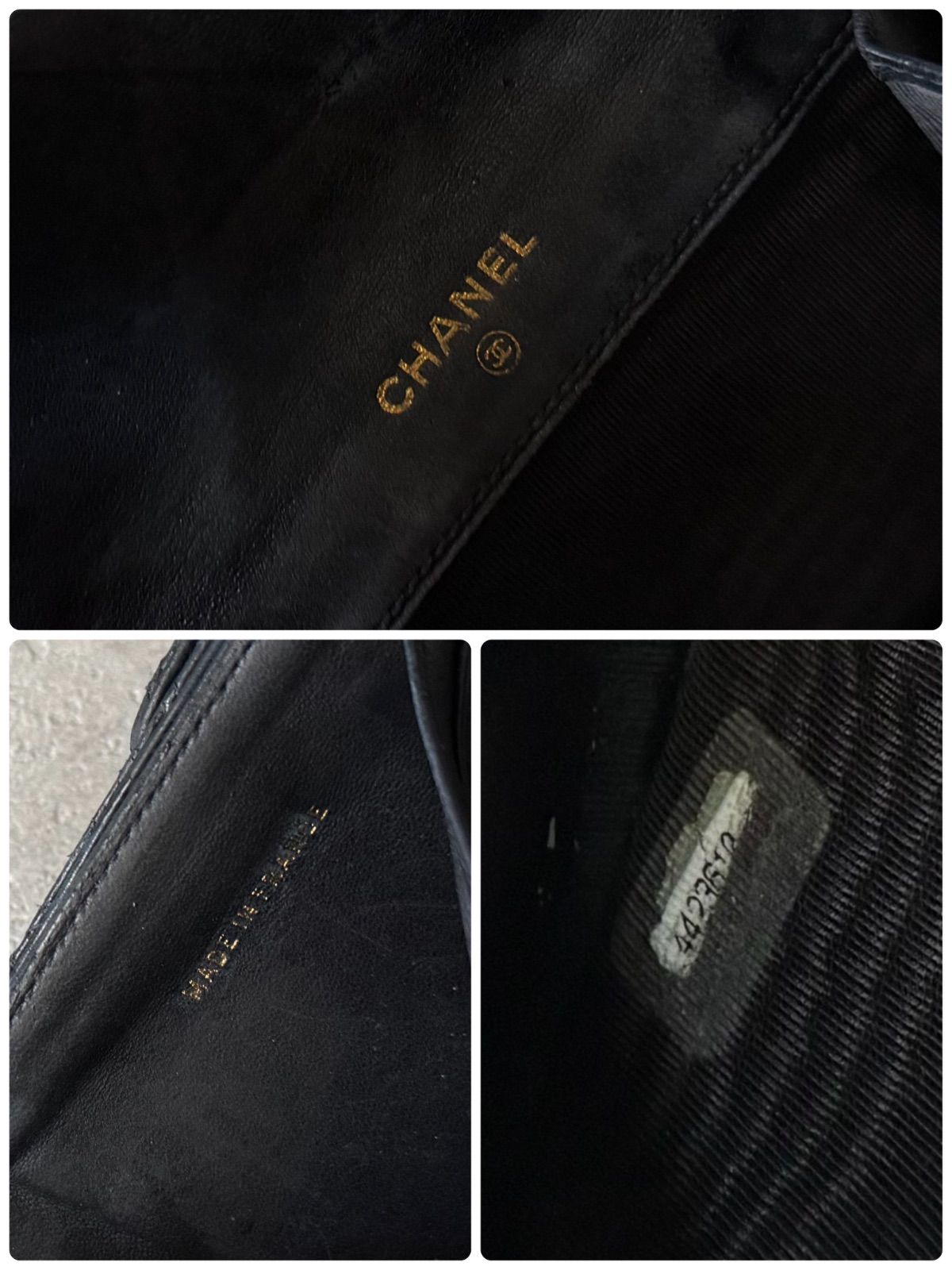 CHANEL シャネル ビコローレ 二つ折り財布 レザー Wホック ブラック 黒