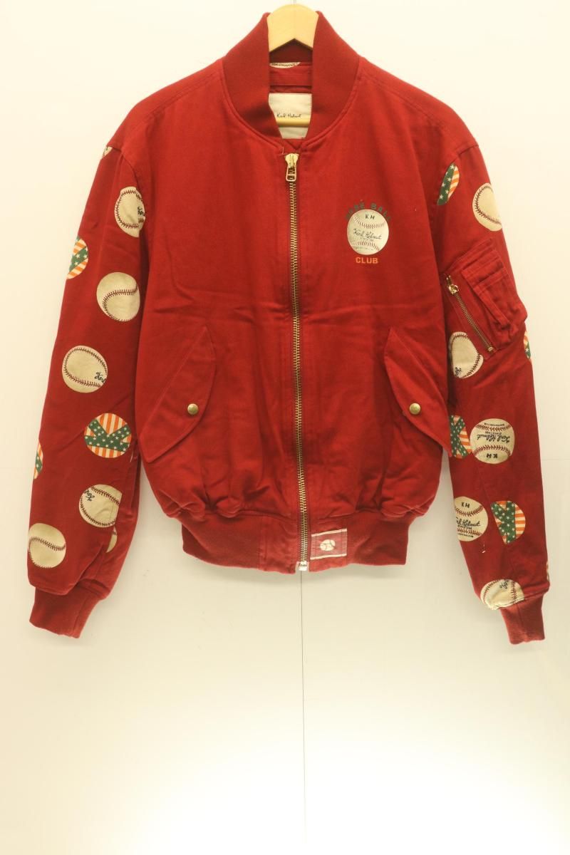【中古】 PINK HOUSE メンズスタジャン M スタジャン PINK HOUSE M 赤 レッド 総柄