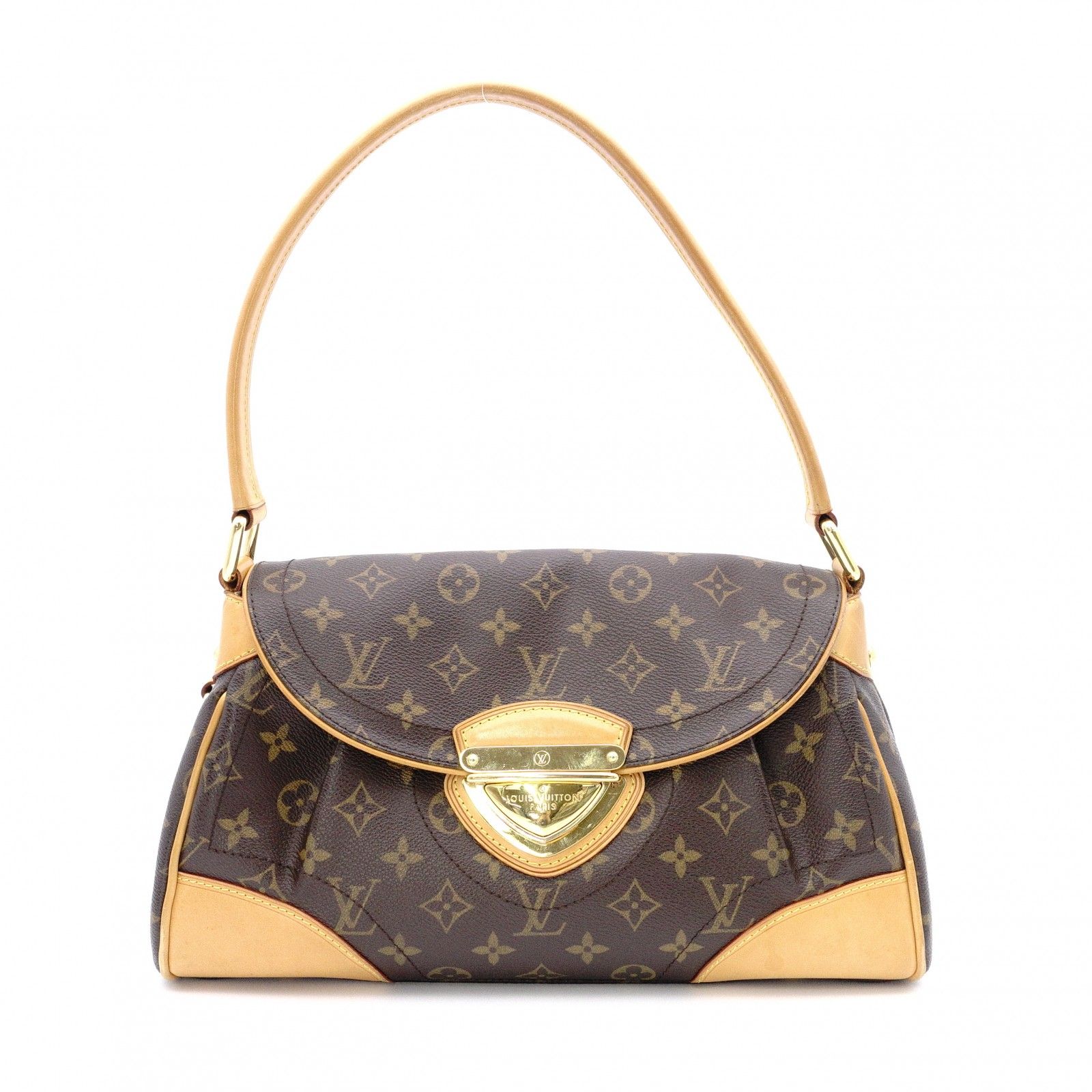 LOUIS VUITTON ルイヴィトン ビバリーMM モノグラム キャンバス ショルダーバッグ レザー PVC ブラウン系