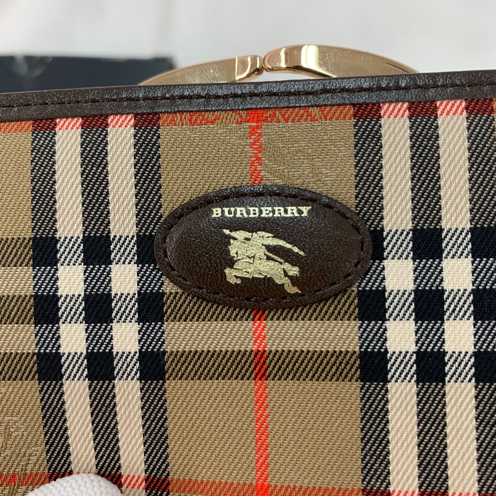 未使用級】Burberrys バーバリー ノバチェック がま口 二つ折り財布