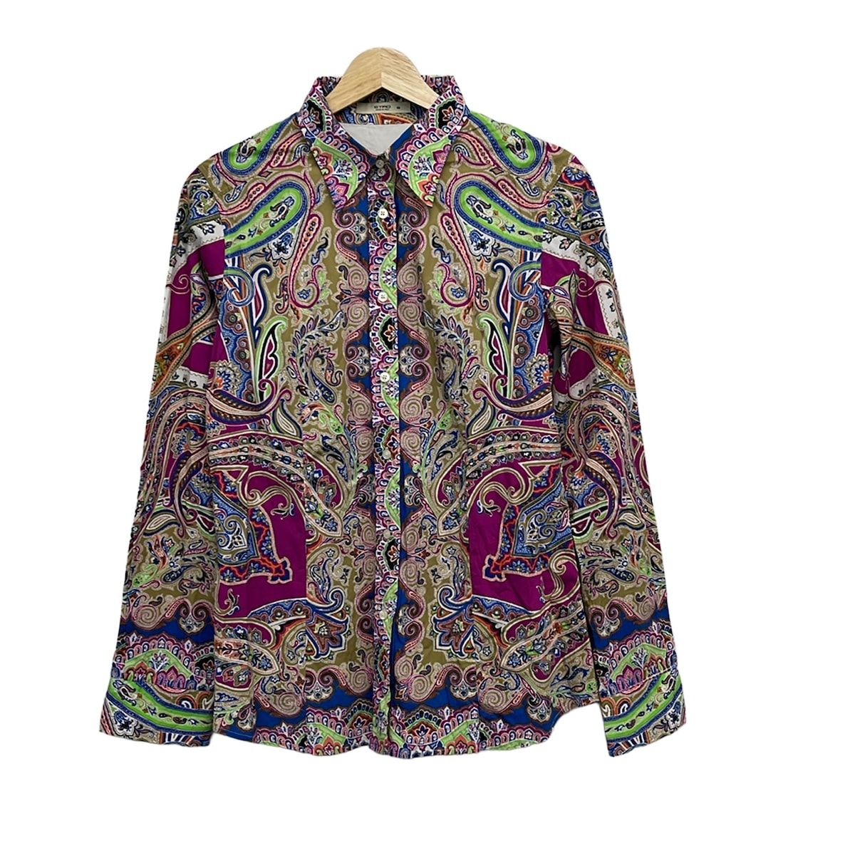 ETRO(エトロ) 長袖シャツブラウス サイズ46 L レディース - ブルー×パープル×マルチ ペイズリー柄