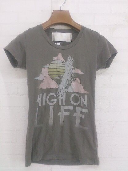 ◇ Public Library パブリックライブラリー USA製 半袖 Tシャツ カットソー サイズS グレー系 マルチ レディース E 【1301230001355】