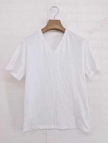 ◇ ZOZO ゾゾ Vネック 無地 半袖 Tシャツ カットソー ホワイト系 メンズ E 【1301230001331】