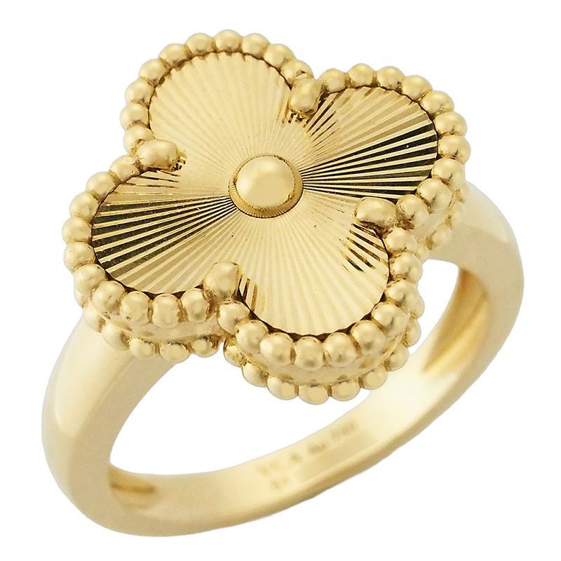 ヴァンクリーフ&アーペル Van Cleef&Arpels ヴィンテージ アルハンブラ リング K18YG #51 ギョーシェ VCARP61300