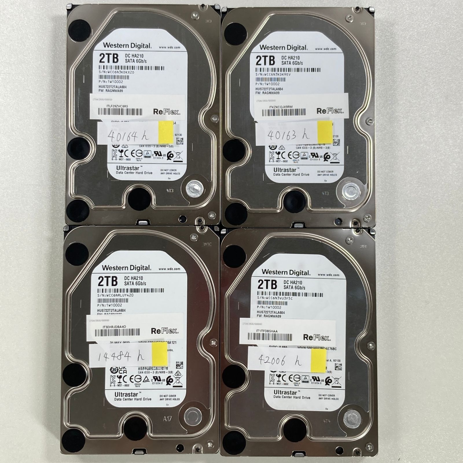 【中古】 Western Digital DC HA210 2TB 4枚セット(データ削除済み)