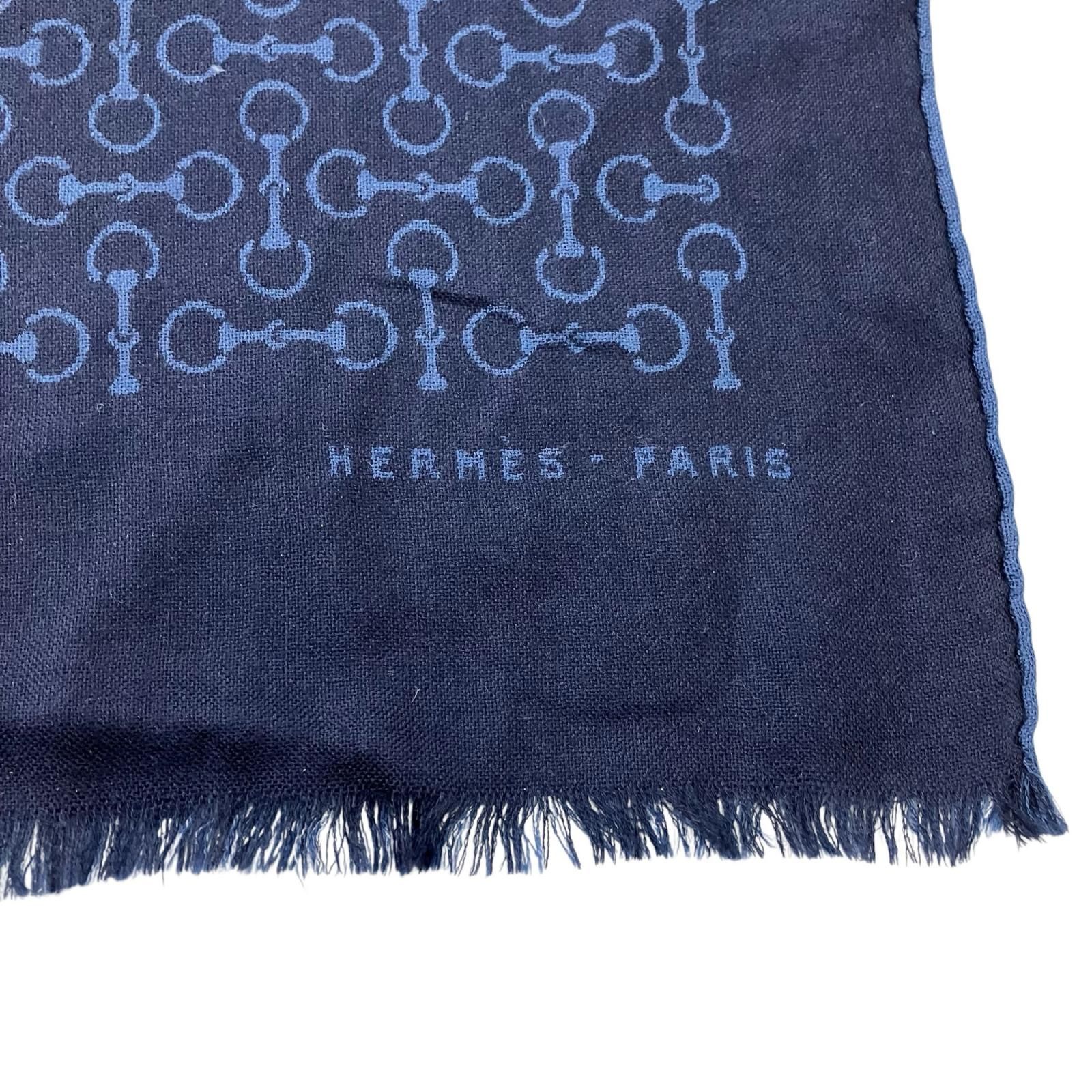 180053 現状品 HERMES エルメス ストール ネイビー エシャルプ