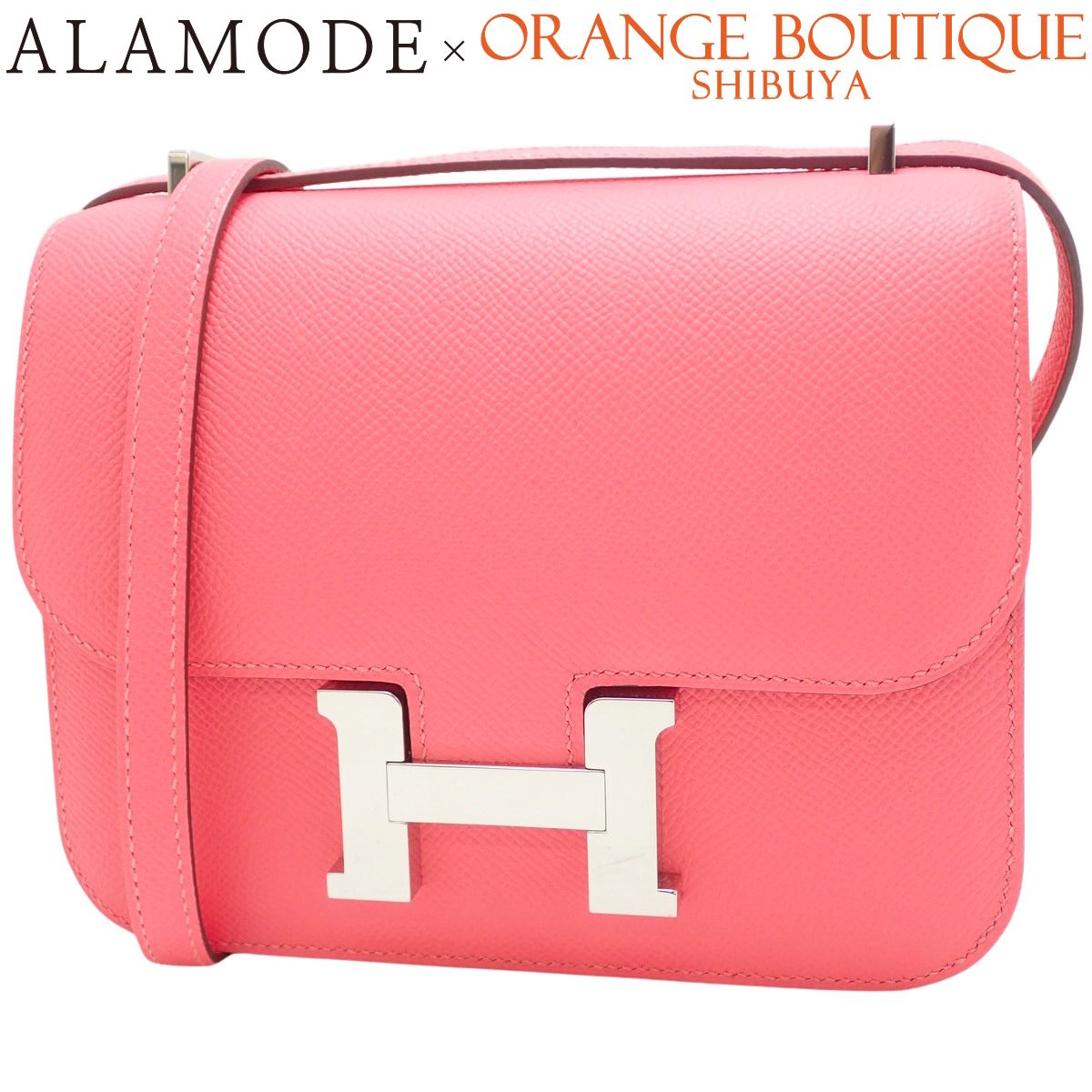 HERMES(エルメス) コンスタンスミニ3 ミロワール ローズアザレ ピンク ヴォーエプソン パラジウム金具 シルバー金具 B刻印 ショルダーバッグ 肩掛け コンスタンス18 レディース 40802194629【アラモード】