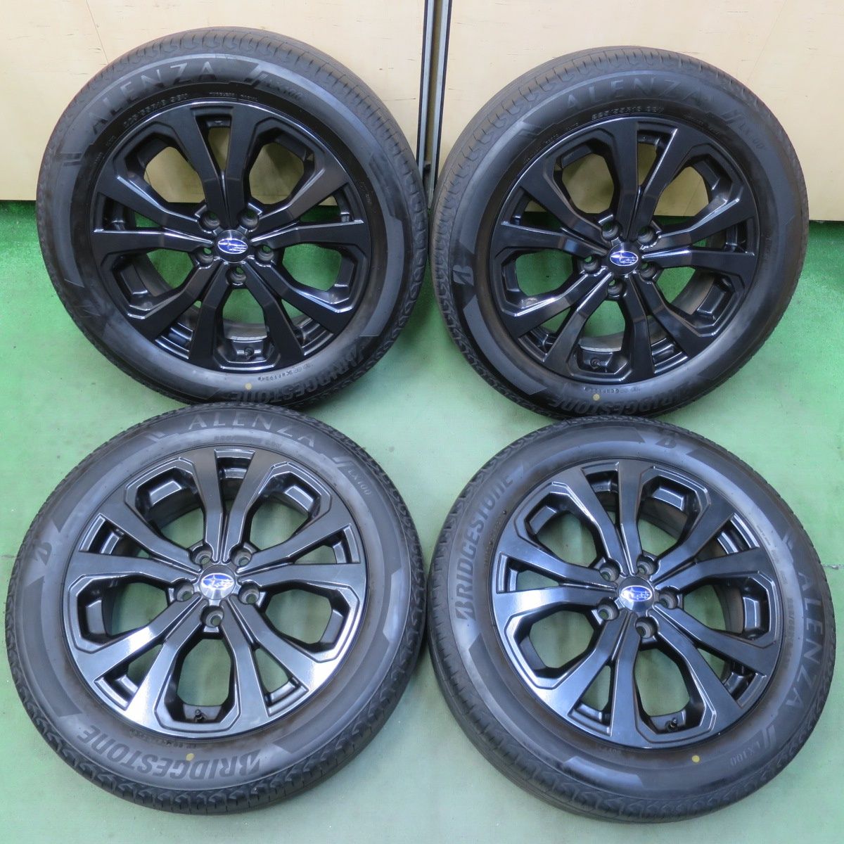 バリ溝!24年!キレイ!9.5分★スバル SK フォレスター 純正 225/55R18 ブリヂストン アレンザ LX100 18インチ PCD114.3/5H★6051002イノ