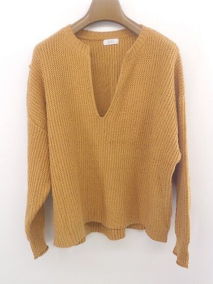 ◇ LOWRYS FARM ローリーズファーム キーネック 長袖 ニット セーター サイズF オレンジ系 レディース E 【1303240004357】