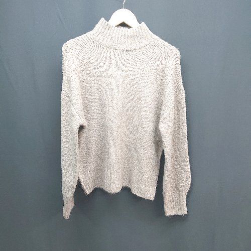 ◇ Alma Design ニット ハイネック カジュアル シンプル 秋冬物 長袖 セーター サイズL ベージュ レディース E 【1305150005981】