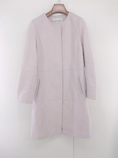 ◇ NATURAL BEAUTY BASIC 大人かわいい 長袖 ノーカラー コート サイズS ピンク系 レディース E 【1305300011534】