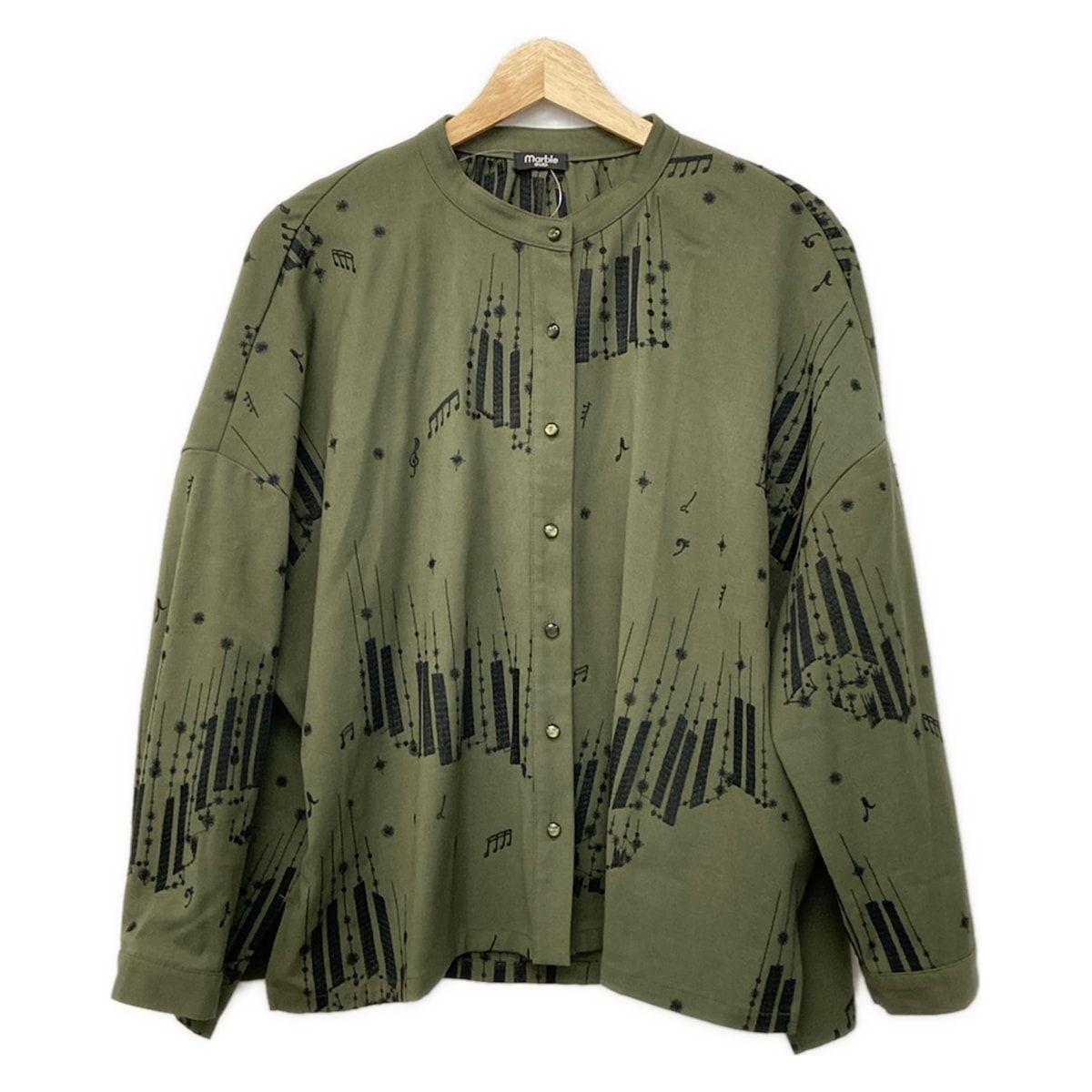 marble SUD(マーブルシュッド) 長袖シャツブラウス レディース美品 - カーキ×黒 刺繍