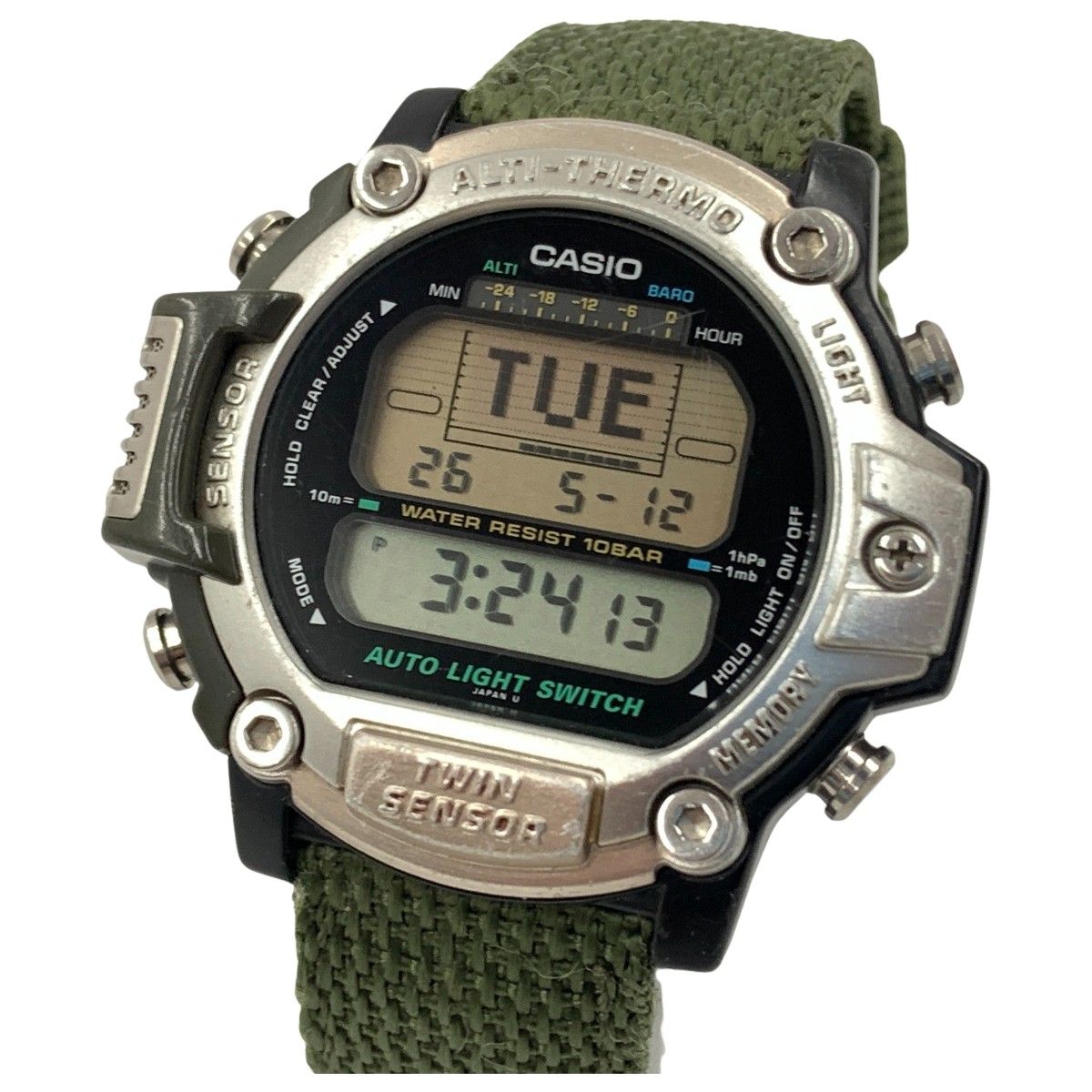 CASIO カシオ 1406 PRT-30 PROTREK プロトレック 腕時計 PRT-30 シルバー x グリーン