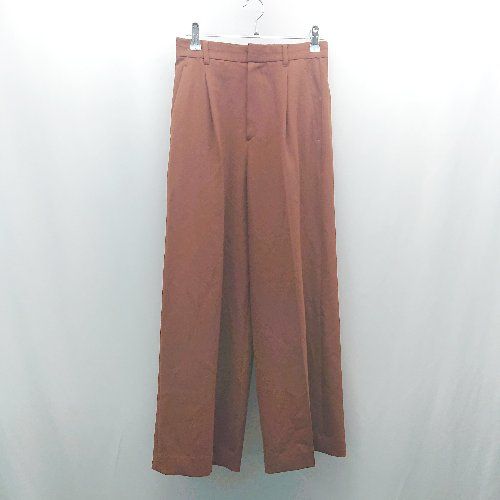 ◇ UNTITLED アンタイトル ワンタック センタープレス ストレッチ 薄手 シンプル パンツ サイズ1 ブラウン系 レディース E 【1306260021366】