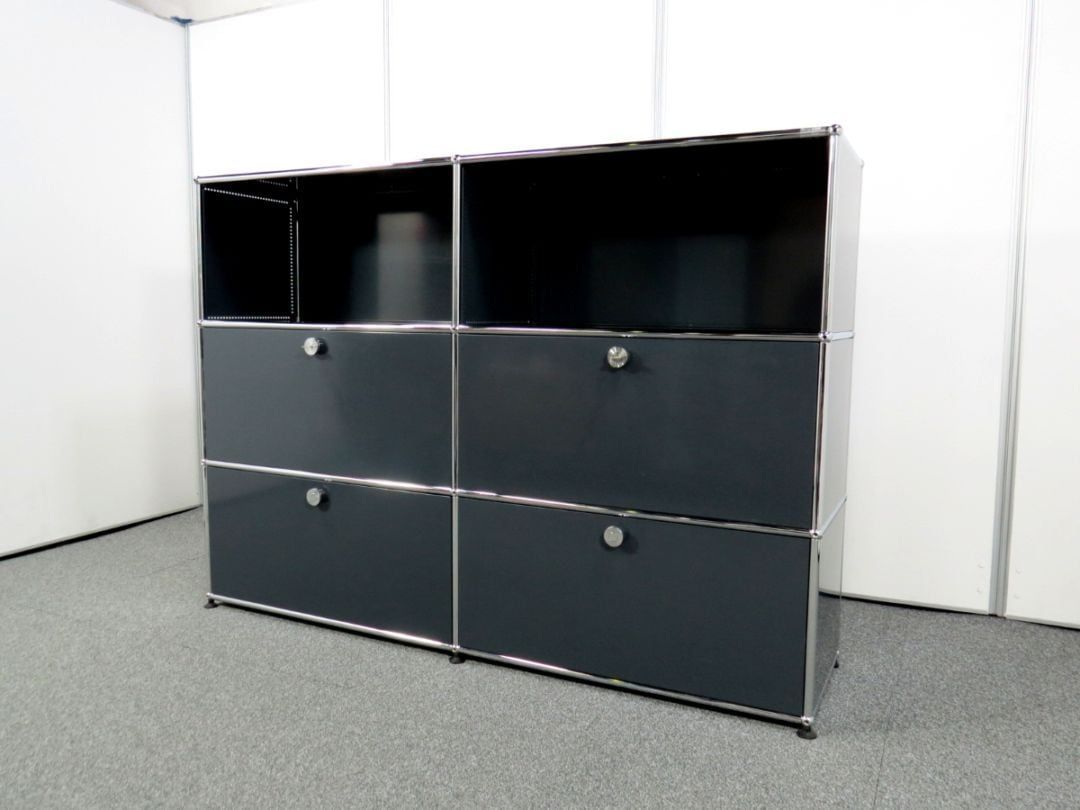 【中古】ハラーシステム USMモジュラーファニチャー 2列3段 №2 アントラサイト 中古オフィス家具 M0008