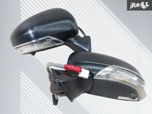 【保証付】 トヨタ純正 ZVW30 プリウス 2009年6月 ドアミラー サイドミラー 左右 7P 電格 ブルーレンズ カーボン調 カバー付 Murakami 9316