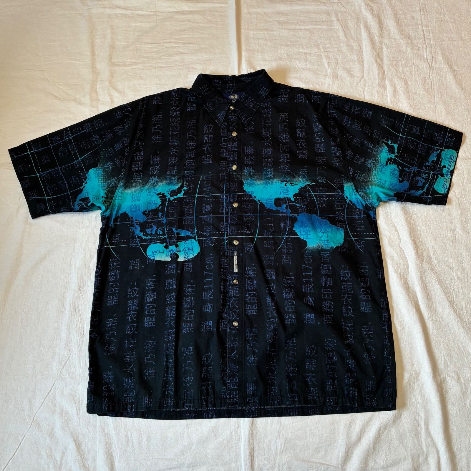 90s〜 WU WEAR Wu-Tang Clan ウータン・クラン 半袖シャツ 世界地図 