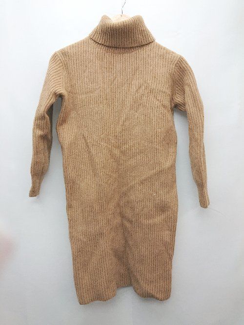 ◇ UNITED ARROWS ウール タートルネック 長袖 ミニ ワンピース チュニック キャメル ブラウン系 レディース P 【1308240009418】