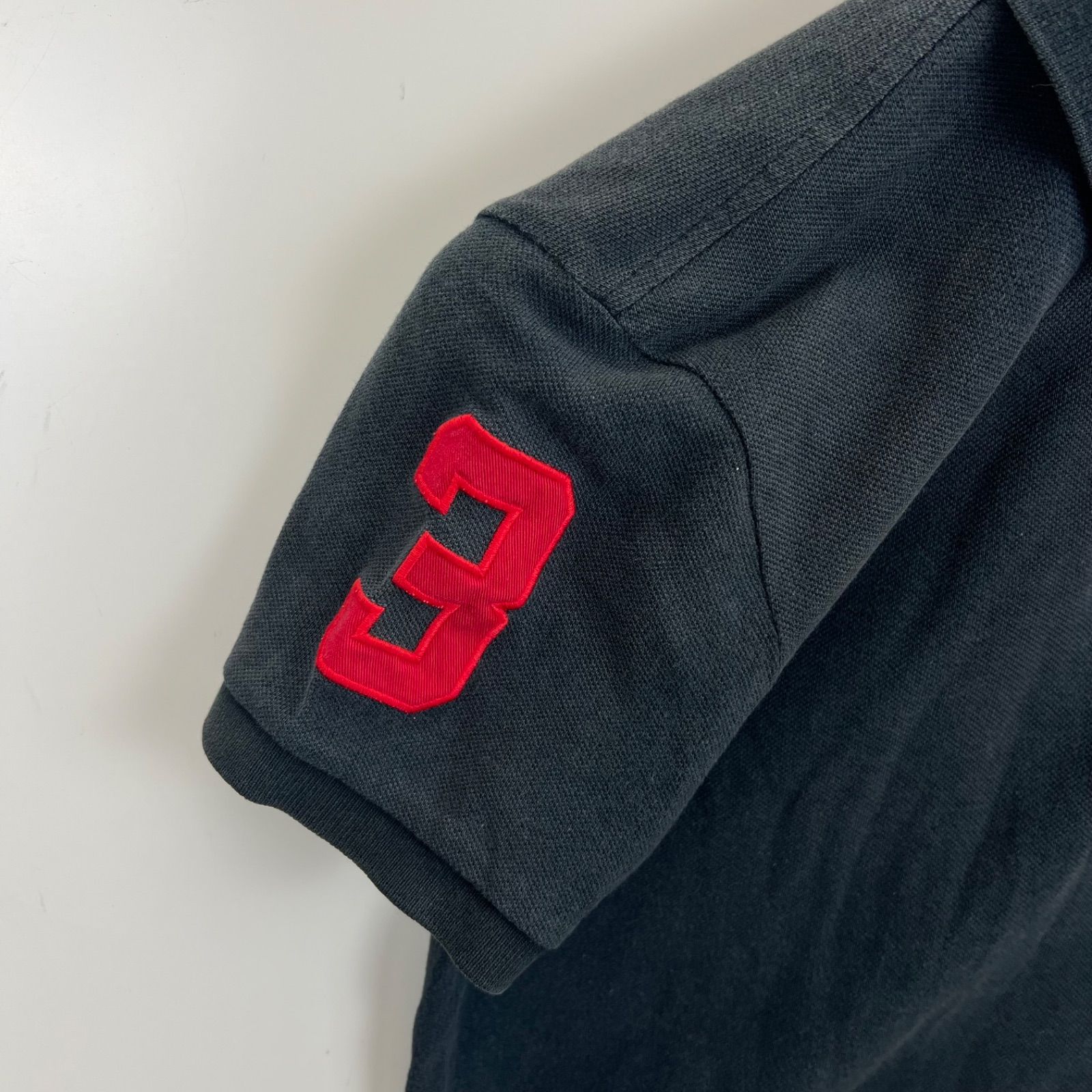 POLO BY RALPH LAUREN 00s y2k archive fade black big ponny polo 