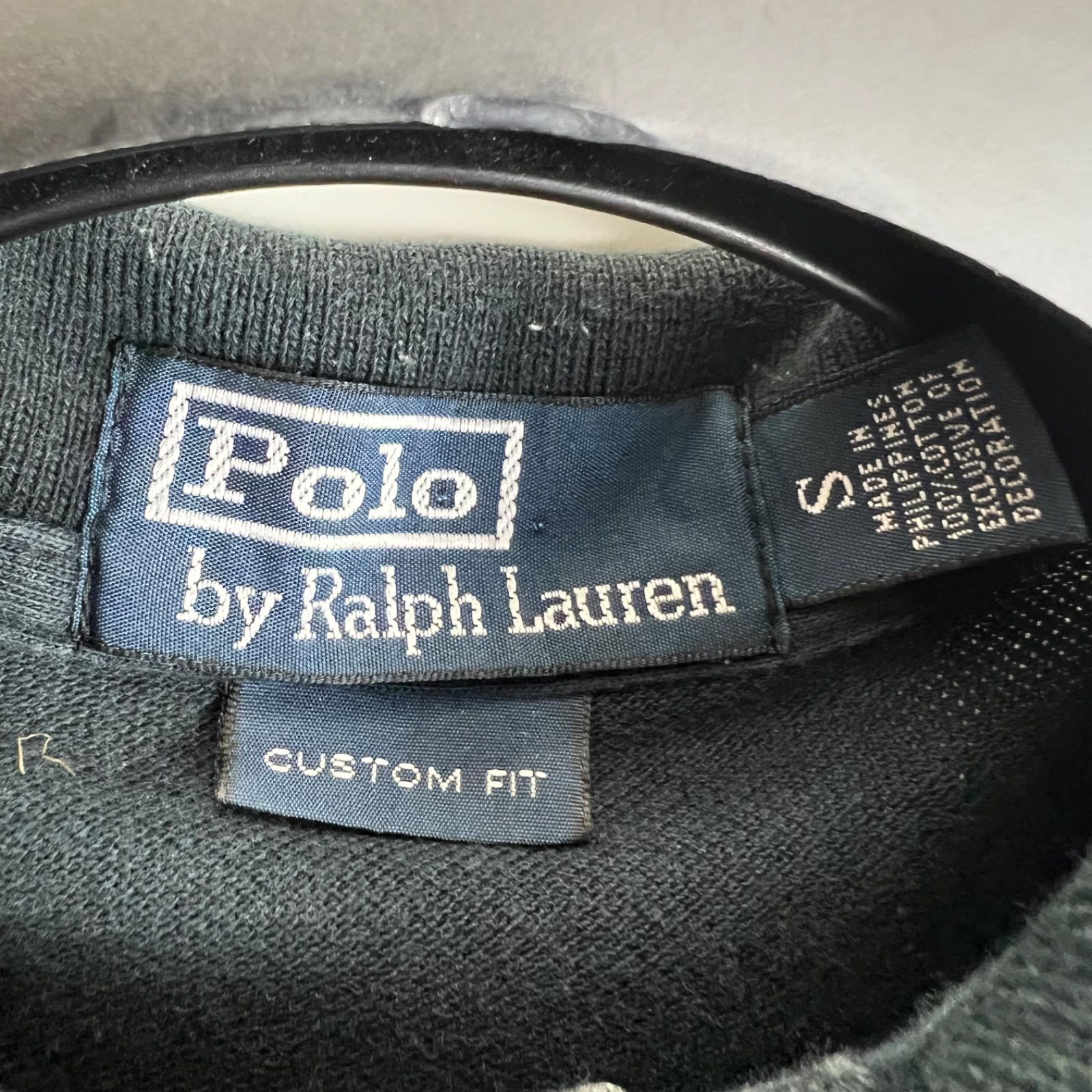 POLO BY RALPH LAUREN 00s y2k archive fade black big ponny polo 
