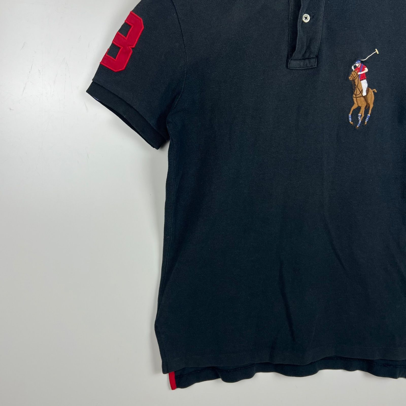 POLO BY RALPH LAUREN 00s y2k archive fade black big ponny polo
