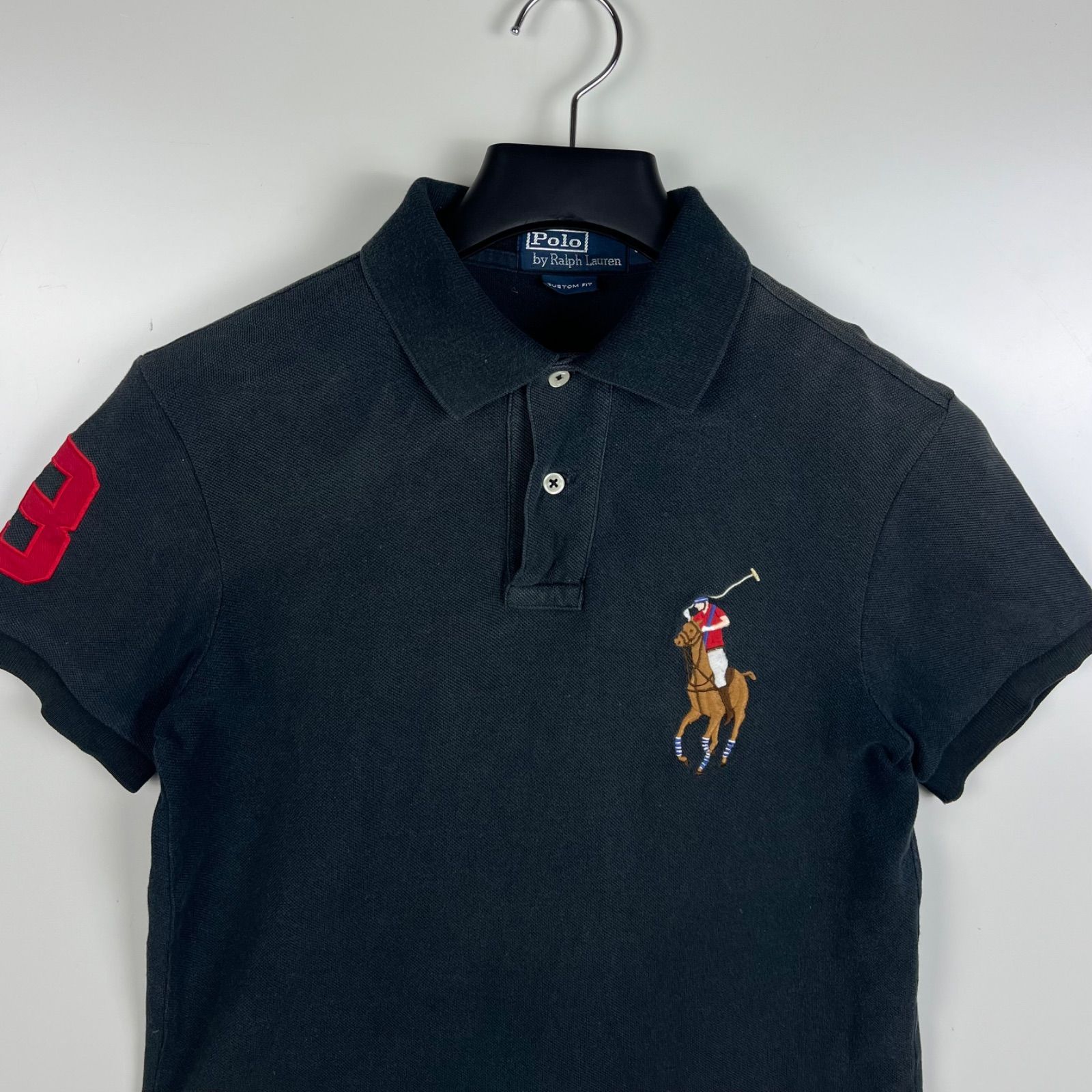 POLO BY RALPH LAUREN 00s y2k archive fade black big ponny polo 