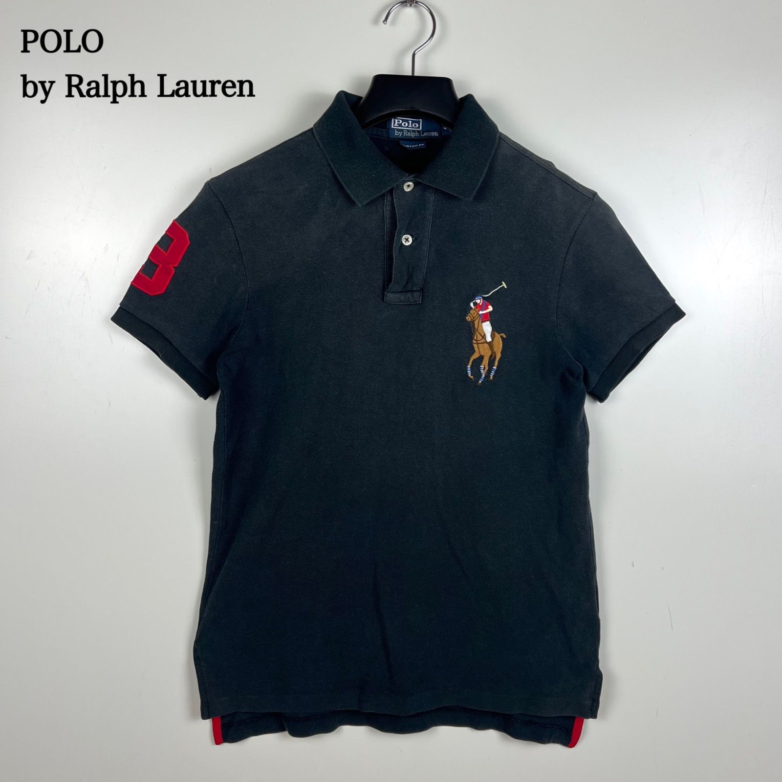 POLO BY RALPH LAUREN 00s y2k archive fade black big ponny polo